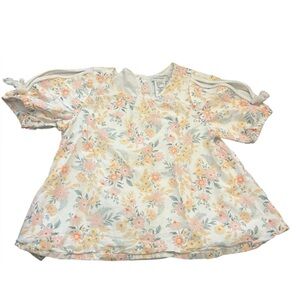 Haute Hippie Kids Style White Floral Boho Top Large 10/12